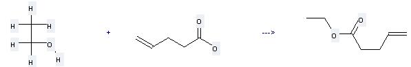 Allylacetic acid can be used to produce pent-4-enoic acid ethyl ester by heating